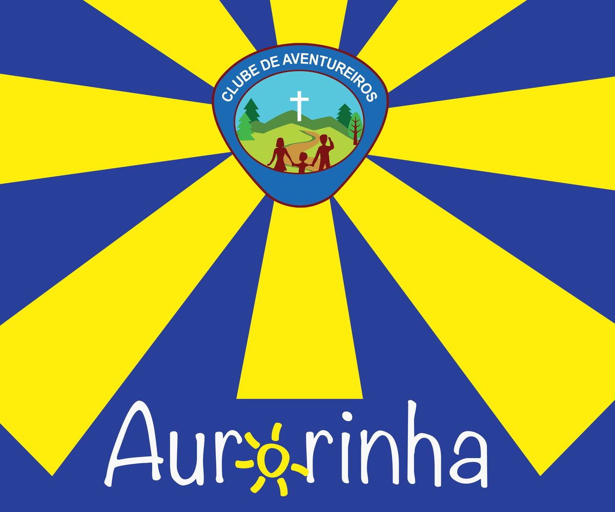 Bandeira atual do Aurorinha: azul royal com raios de sol