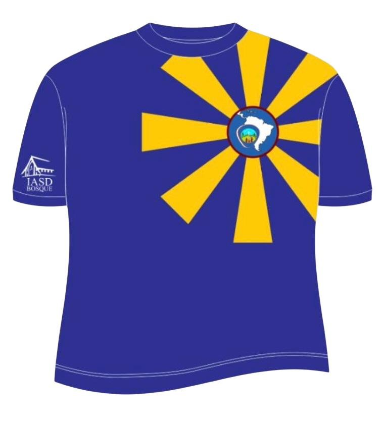 Camiseta de campo azul royal do Aurorinha com raios de sol