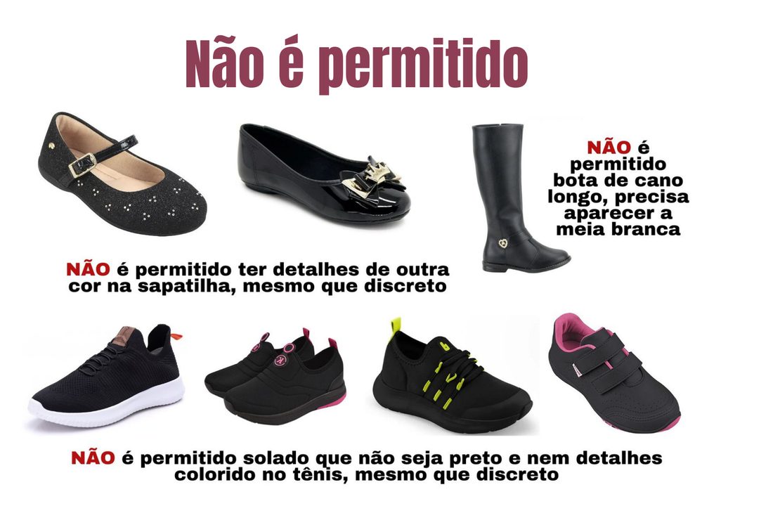 Calçados não permitidos