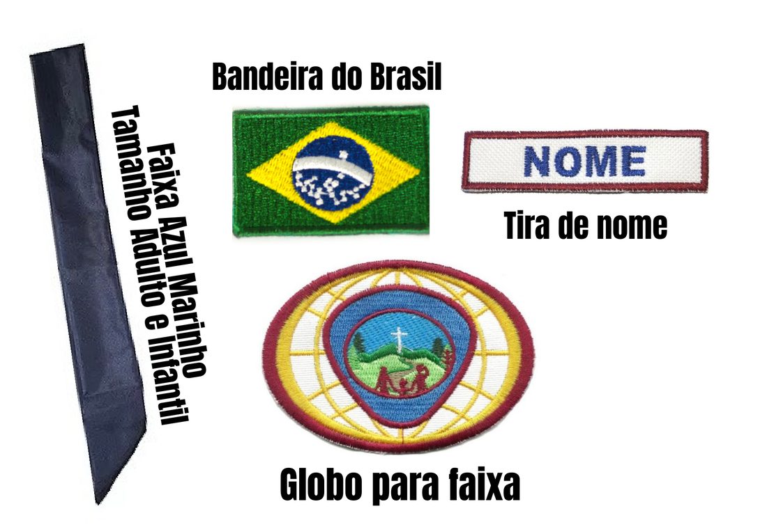 Faixa, bandeira do Brasil, tira de nome e globo
