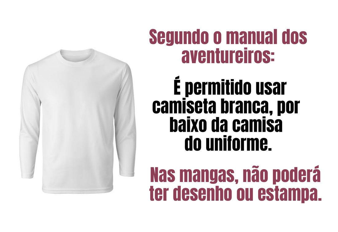 Camiseta branca de manga longa